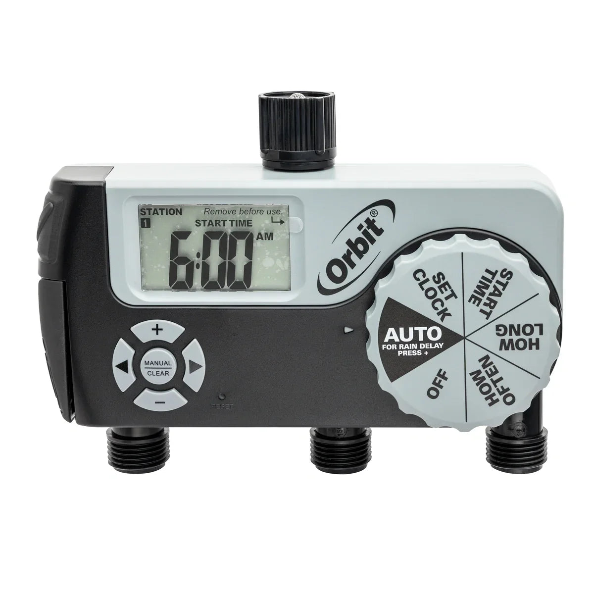 Programmable Orbit hose faucet timer for garden watering