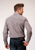 Roper 1888 Retro Print (Wine) - Men's Western Shirt