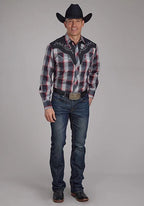Roper 2109 Red Plaid (Black) - Men's Western Shirt