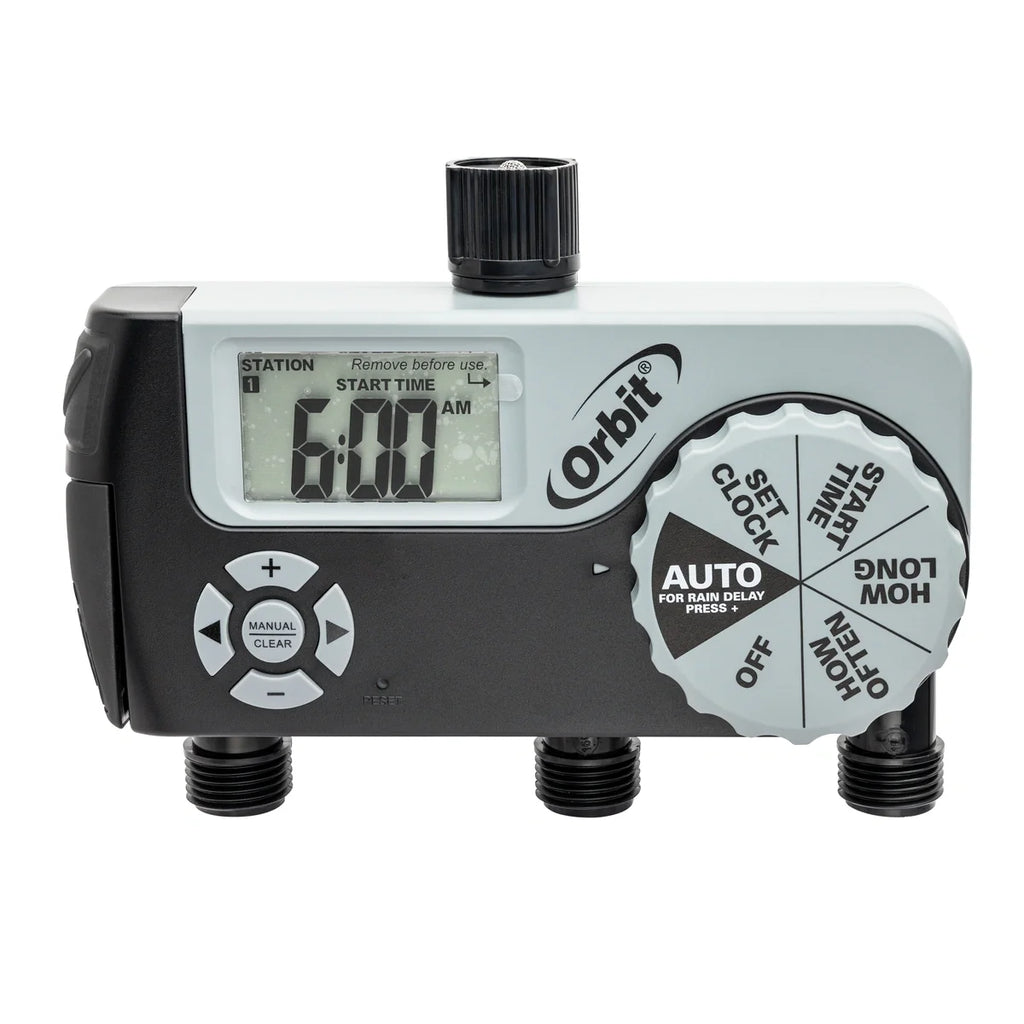 Orbit 3-Outlet Hose Faucet Timer – Two Programmable Outlets (56233D)