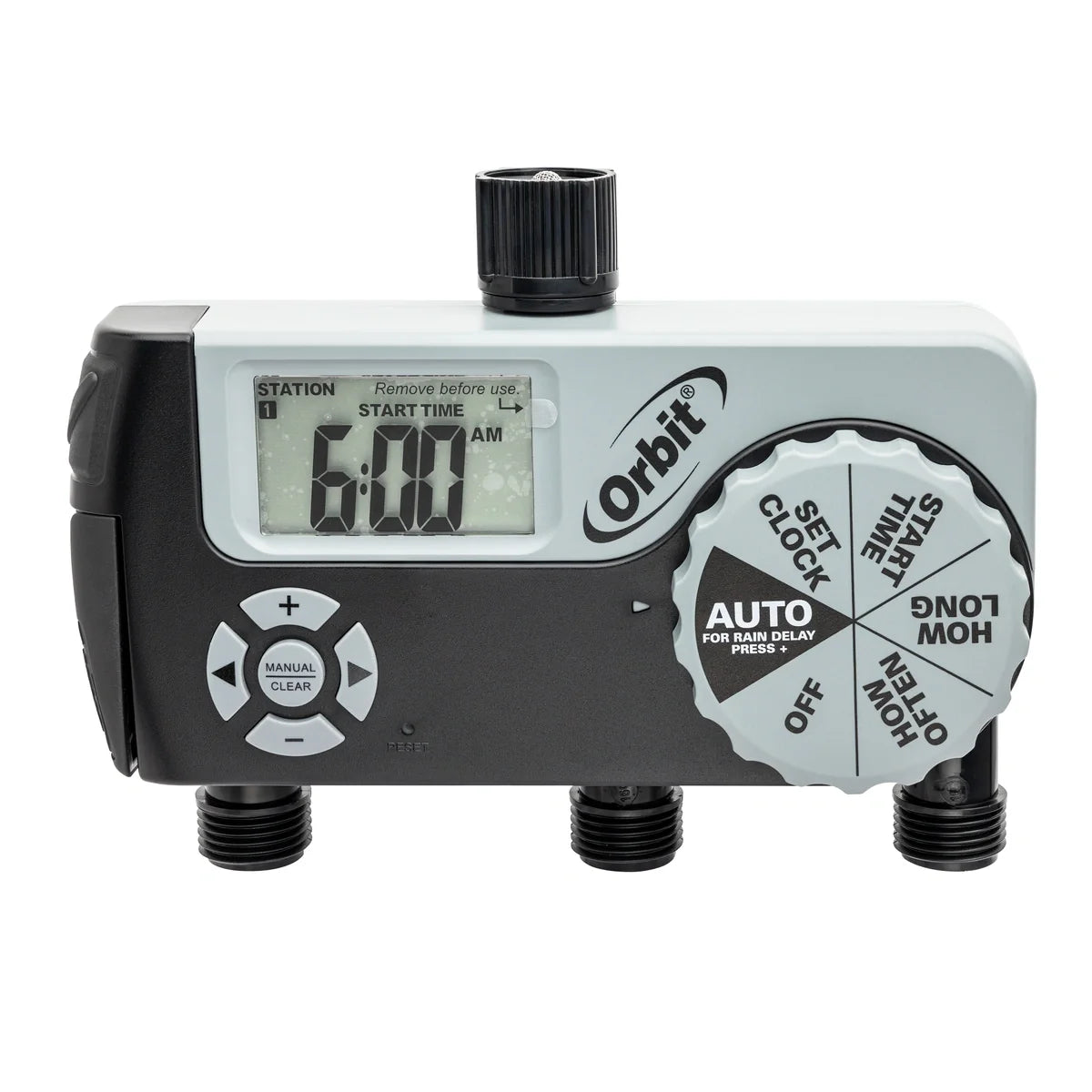 Orbit 3-Outlet Hose Faucet Timer – Two Programmable Outlets (56233D)