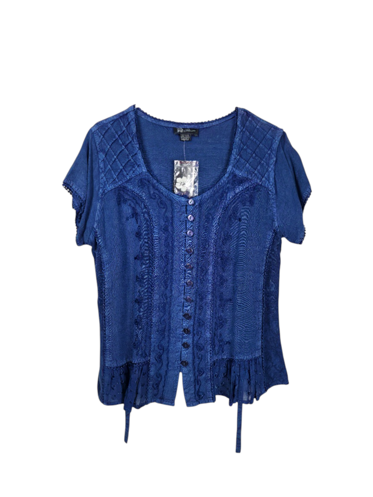 Unexpectedly You Indigo Grace – Deep Blue Boho Embroidered Blouse
