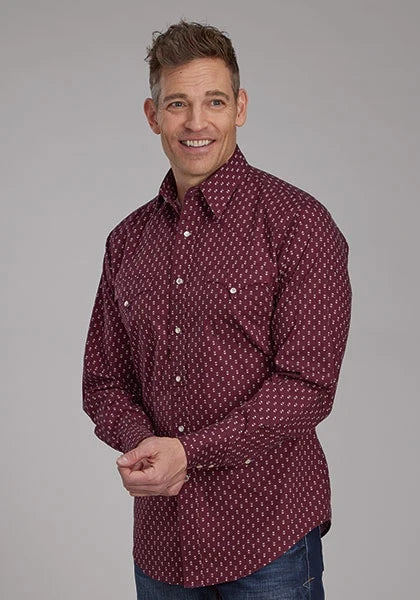 Roper 2174 Arrow Print (Red) - Men's Western Shirt — product image