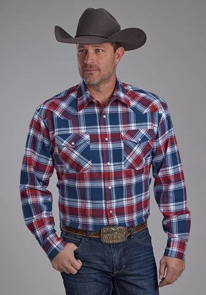 Roper 2205 Flannel (Red) - Men's Western Shirt — product image