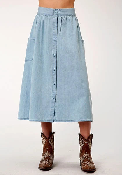 Roper 1789 Long Denim (Blue) - Women's Skirt — product image