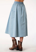 Roper 1789 Long Denim (Blue) - Women's Skirt