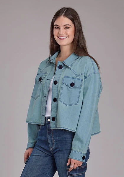 Roper 2450 Cropped (Blue) - Women's Denim Jacket — product image