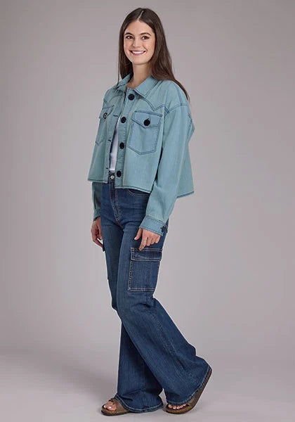 Roper 2450 Cropped (Blue) - Women's Denim Jacket