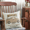Autumn Fall Farmhouse Pumpkin Truck Decorative Throw Pillow 18x18 Home Accent — product image