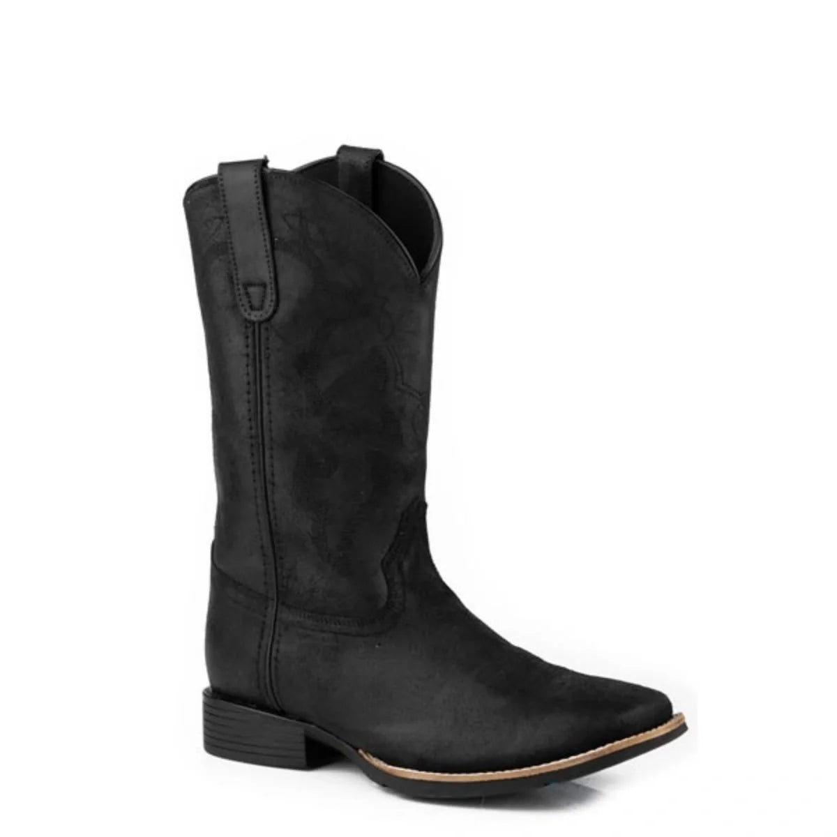 Roper Monterey (Black) - Men's Suede Cowboy Boot — product image