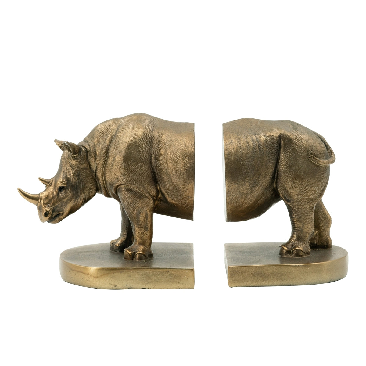 Rhino Bronze Bookends Set of 2 with Vintage-Modern Style - Bronze — product image