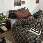 Preppy Plaid Brown Bedding Set