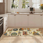 Baha Ranch Vintage Cowboy Collage Rug Runner Indoor 60" x 22" Made in America