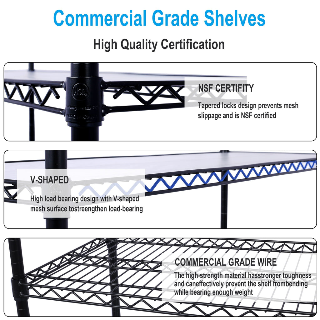 6 Tier Heavy Duty Metal Shelf Wire Shelving Unit