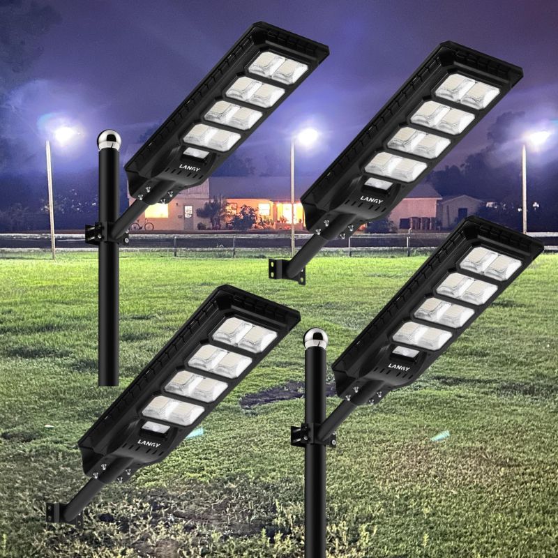 4 pack 200W solar street lights 25000 lumens — product image