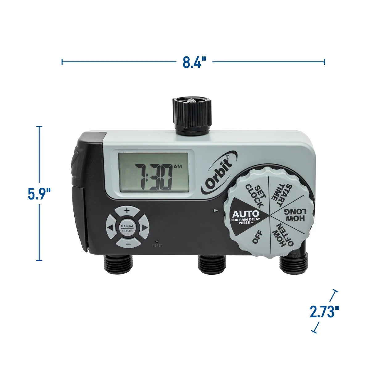 Orbit 3-Outlet Hose Faucet Timer – Two Programmable Outlets (56233D)