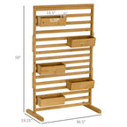 Wooden Plant Trellis Stand with 5 Planter Boxes - Natural Fir