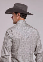 Stetson 2871 Paisley Medallions (Grey) - Men's Western Shirt