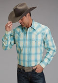 Stetson 1929 Aqua Ombre (Blue) - Men's Western Shirt — product image