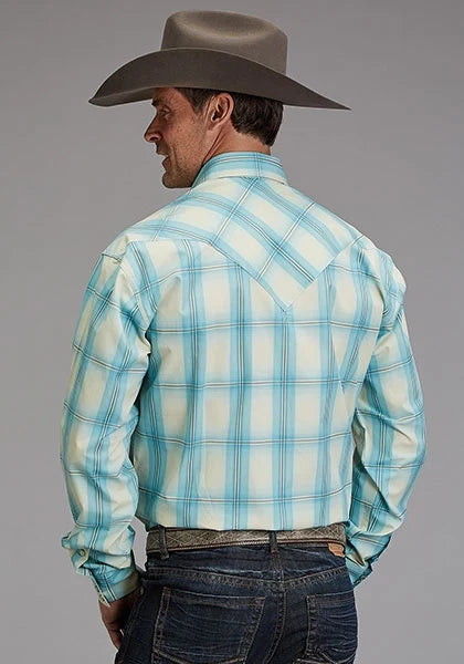 Stetson 1929 Aqua Ombre (Blue) - Men's Western Shirt