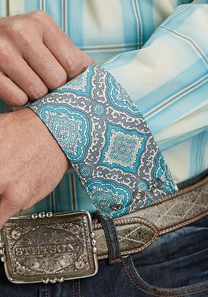 Stetson 1929 Aqua Ombre (Blue) - Men's Western Shirt