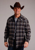 Stetson 1808 Plaid Flannel (Brown) - Men's Western Shirt — product image
