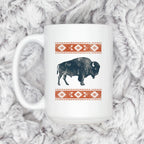 Rustic Buffalo Mug – Western Coffee Cup With Bison Design & Southwest Pattern