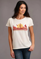 Stetson Cowgirl In Desert (White) - Women's Short Sleeve T-Shirt — product image