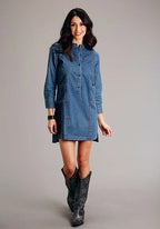 Stetson 3/4 Sleeve (Blue) - Women's Denim Dress — product image