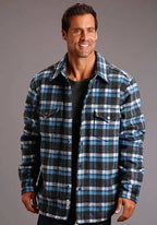 Stetson Plaid Flannel (Blue) - Men's Wool Shirt Jacket — product image