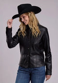 Stetson Western Shirt (Black) - Women's Leather Jacket — product image