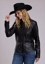 Stetson Western Shirt (Black) - Women's Leather Jacket — product image