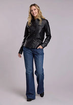 Stetson Western Shirt (Black) - Women's Leather Jacket