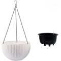 Self Watering Hanging Planter with Water Level Indicator - White, Black, or Dark Brown