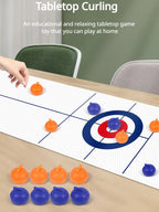 Tabletop Curling Game Set Mini Shuffleboard Fun Board Games for Adults Kids Families Gifts Shuffleboard Curling Accessories