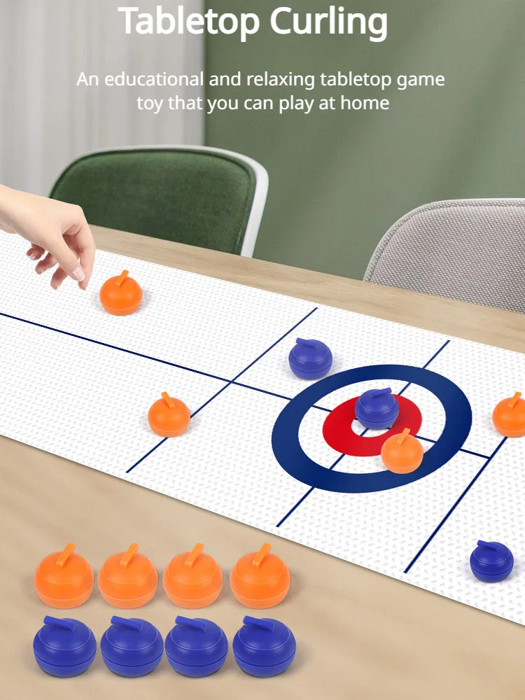 Tabletop Curling Game Set Mini Shuffleboard Fun Board Games for Adults Kids Families Gifts Shuffleboard Curling Accessories