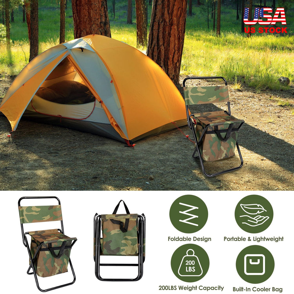 Portable Fishing & Camping Chair with Cooler Bag