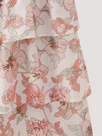 Women's Floral Asymmetrical Tiered Midi Dress