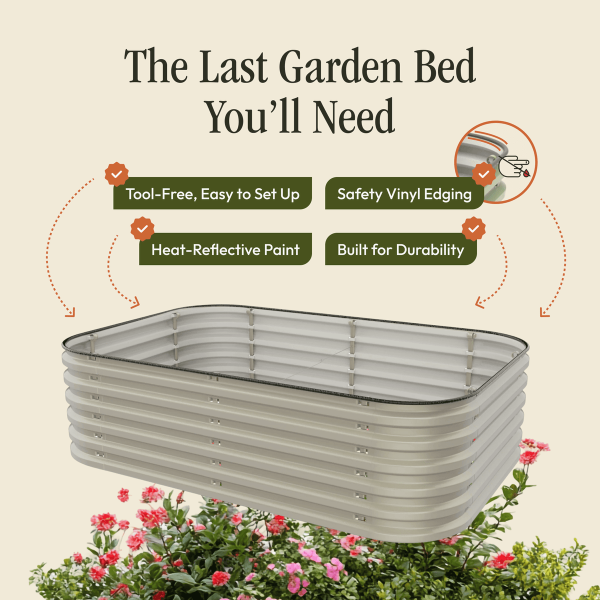 Modular Metal Raised Garden Bed Kit – Tool-Free Assembly, 6-in-1 & 9-in-1 Layouts