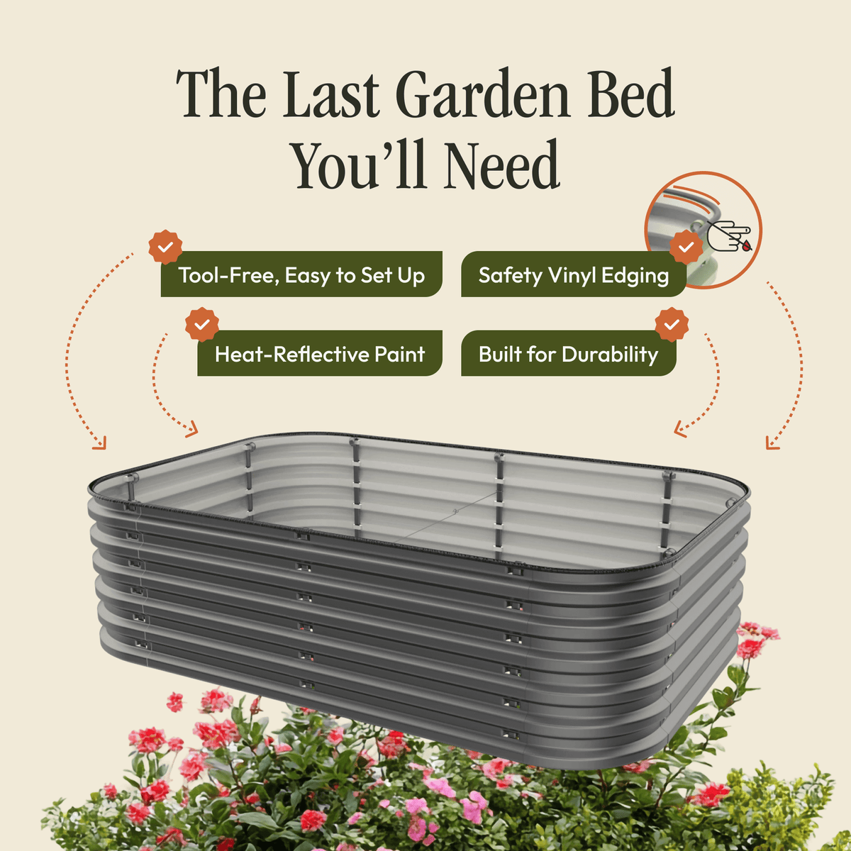 Modular Metal Raised Garden Bed Kit – Tool-Free Assembly, 6-in-1 & 9-in-1 Layouts