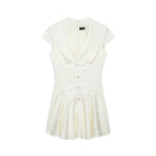 Women Clothing Western Jacquard Silk Satin Texture Mini Dress