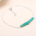 925 Sterling Silver Turquoise Chip Adjustable Boho Bracelet — product image