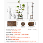 62 in Tall Indoor Plant Stand with Adjustable Grow Lights – 8-Tier Display Shelf