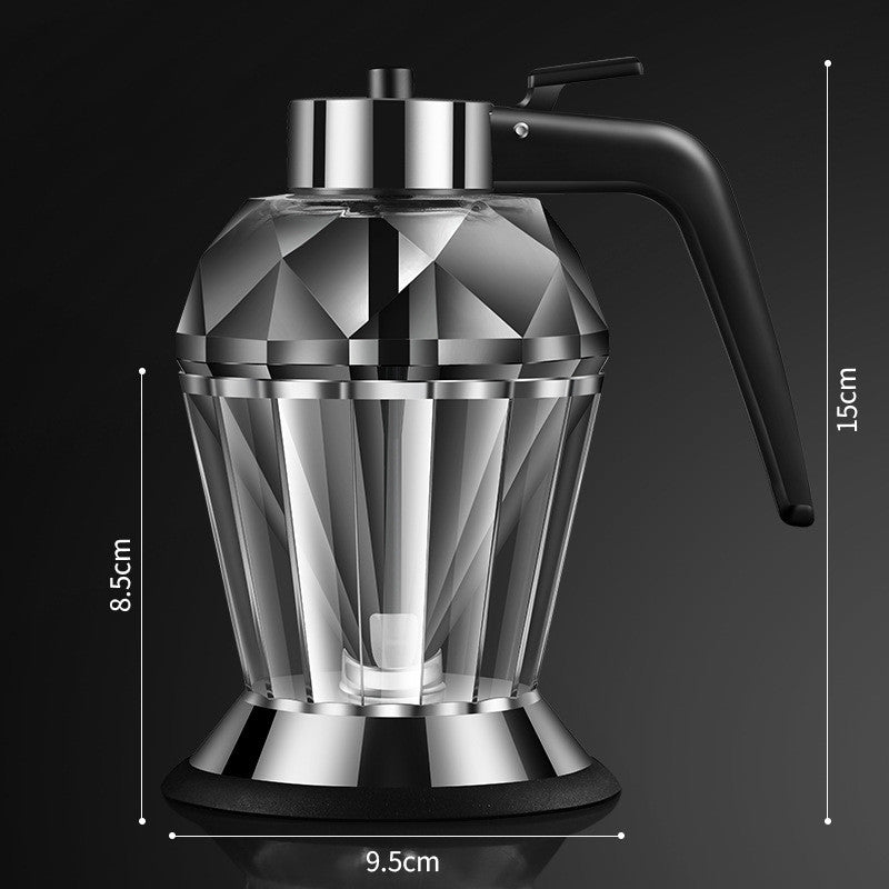 Diamond Glass Oil Jug Exquisite Press Type Diamond Oil Jug Visible Color Transparent Oil Storage Can Multi-Purpose Kitchen Tool