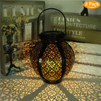 Cross-Border E-Commerce New Solar Wrought Iron Hanging Lamp Outdoor Garden Lamp Waterproof Villa Decoration Chandelier Landscape Lantern