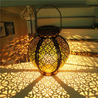 Cross-Border E-Commerce New Solar Wrought Iron Hanging Lamp Outdoor Garden Lamp Waterproof Villa Decoration Chandelier Landscape Lantern — product image