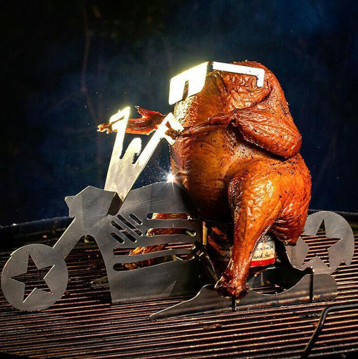 Chicken Stand Beer BBQ Steel Rack Roast Grilling Tools