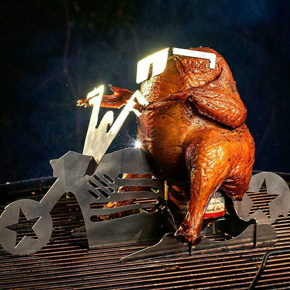 Chicken Stand Beer BBQ Steel Rack Roast Grilling Tools — product image