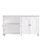 Vintage Distressed Sideboard Buffet Cabinet with Ample Storage - Distressed White