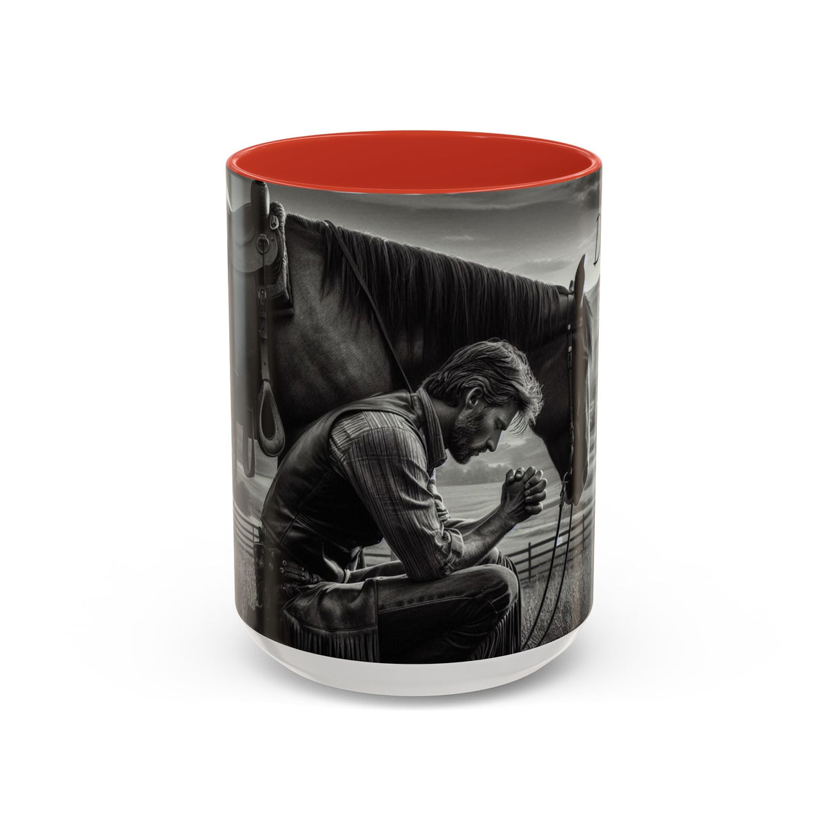 Praying Cowboy Inspirational Coffee Mug, Western Theme Mug